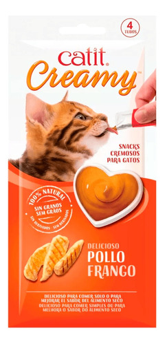 Snack Cremoso Gato Cat It Creamy Sabor Pollo Sachets 4x 10gr