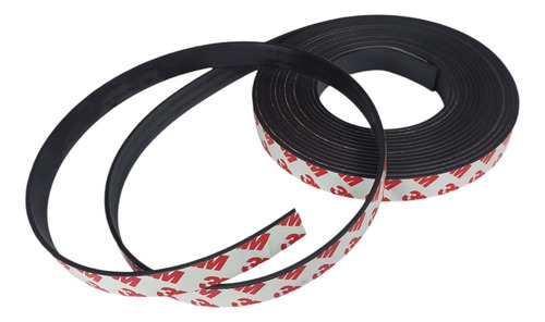 Fita Magnética Colante Flexível Com Dois Pólos 14mm 10m Cor Preto