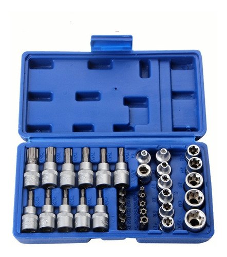 Juego De Dados Y Puntas 3/8 Torx, 34 Pz, Kit Master