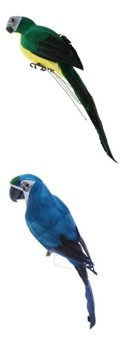 ·2cs Guacamayo Ornamento De Aves Artificial Feathered D