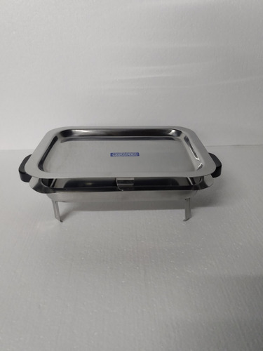 Brasero De Mesa Acero Inox 33 X 24 Acanalado Asas Baquelita