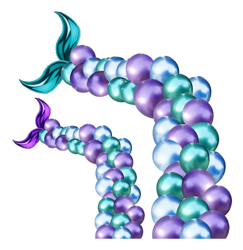 Kit Balão Cauda Sereia 44 Peças