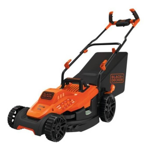 Imagen 1 de 3 de Cortadora de pasto eléctrica Black+Decker BEMW472BH con bolsa recolectora naranja y negra