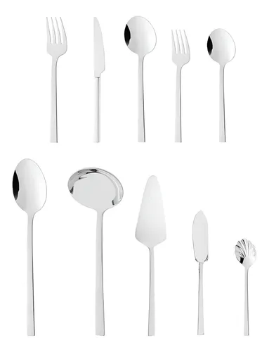 Faqueiro Aço Inox Wolff Firenze 25 Peças Com Talheres Servir  Cor Prateado
