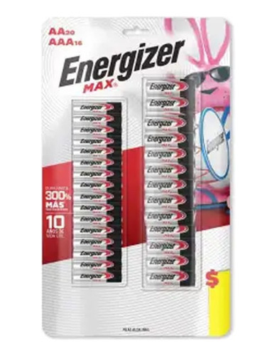 Pilas Alcalinas 20 Pilas Aa Y 16 Pilas Aaa Energizer Max Sms