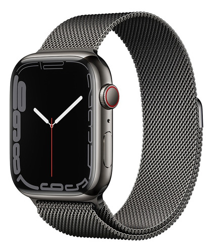 Apple Watch Series 7 (GPS + Cellular, 45mm) - Caja de acero inoxidable color grafito - Pulsera Milanese Loop grafito