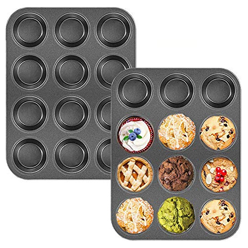 Paquete De 2 Moldes Muffins De 12 Tazas, Molde Hornear ...