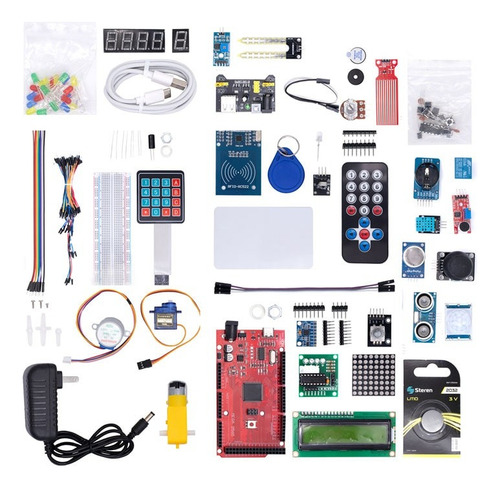 Kit Mega 256 Básico + 31 Practicas Tutorial Ide Arduino Unit