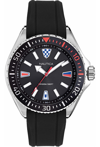 Relógio masculino Nautica Napcps903 Black Pulse Quartz em