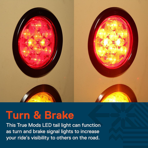 Ols 10,2 Cm Ronda Rojo Led Turn Stop Remolque Cola Luz ...