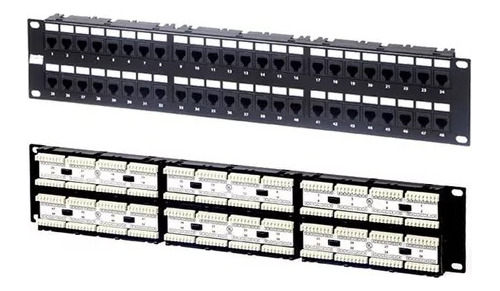 Patch Panel 48 Puertos Cat 5 Cat5 Cat5e Rackeable Wireplus