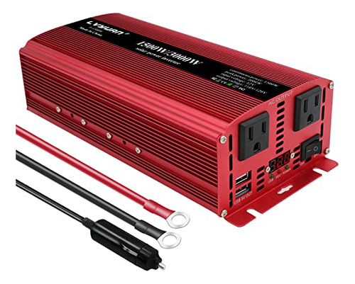 Inversor De Corriente De 1500w/3000w (pico) De Cc 12v