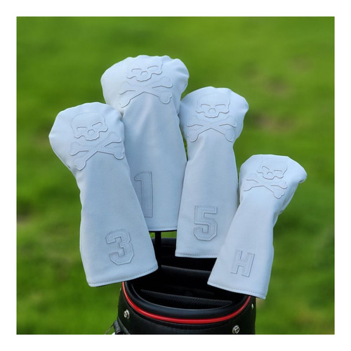 De 4pcs Skull Golf Club Head Cover Reemplazo Driver