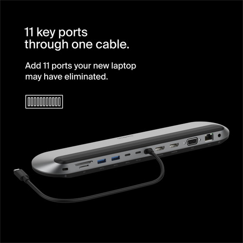 Base Universal Usb-c Pro 11 En 1 De Belkin Connect Con 3 Mon