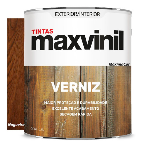 Verniz Filtro Solar Nogueira Brilhante 900ml Maxvinil