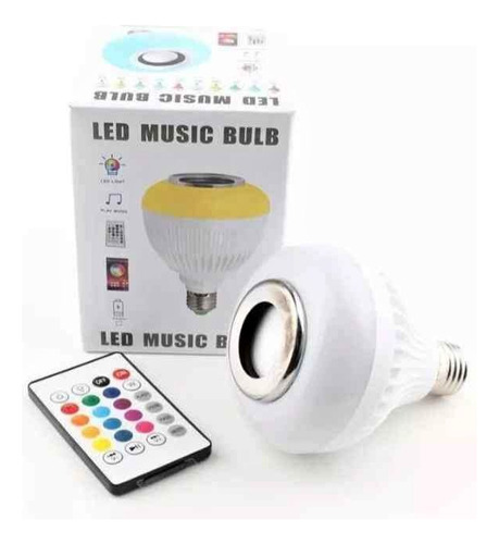 Foco Led Rgb Musical Bluetooth Parlante Control Remoto