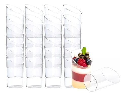 X80 Vasos Plasticos Set De Vasos Shot Postres Pocillo Desechables Pocillos Plásticos Para Postres 60ml Pasteleriacl