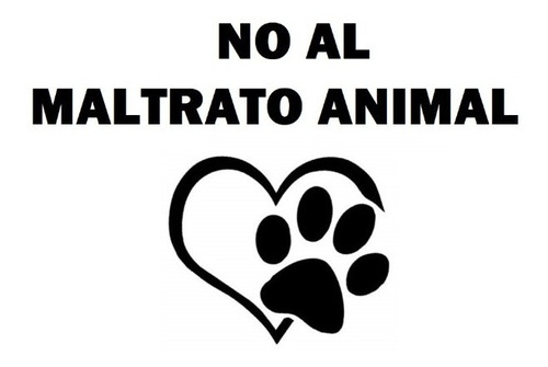Vinilo Sticker Calcomanía Huella Perro No Al Maltrato Animal