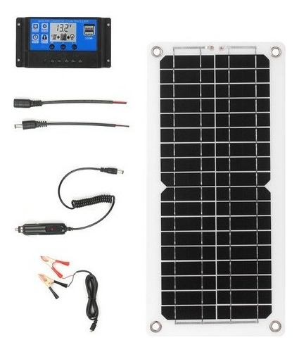 Kit De Panel Solar 12 W 12 V Con Controlador De Carga Puerto