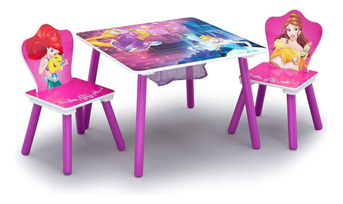 Juego De Mesa Y Silla Niños Almacenamiento 2 Sillas In...