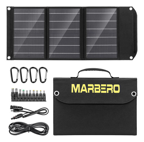 Marbero Panel Solar De 30 W, Cargador De Batera Plegable De
