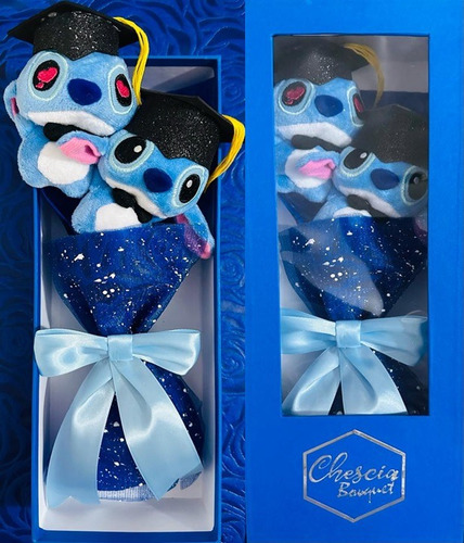 Ramo Peluches Stitch Graduación Med Caja D Lujo Envío Gratis