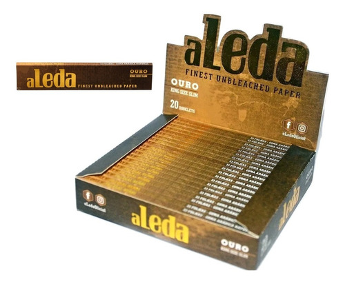 Seda Aleda Ouro Brown King Size Slim - Caixa Com 20 Un