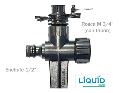 Imagen 3 de 8 de Aspersor Riego De Impacto Con Estaca Sectorizable ½ 9 A 12m