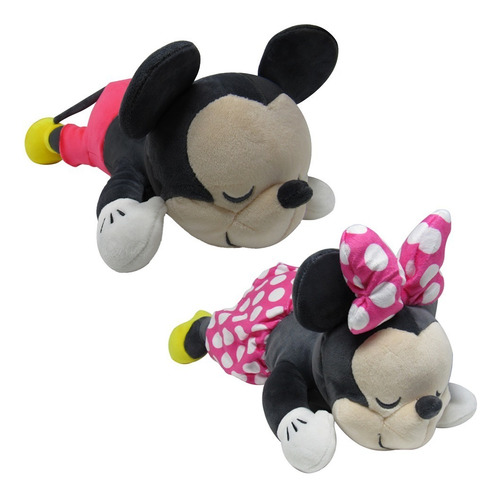 Imagem 2 de 8 de Kit Pelúcia Disney Mickey E Minnie Mouse Cuddleez 35cm - Fun