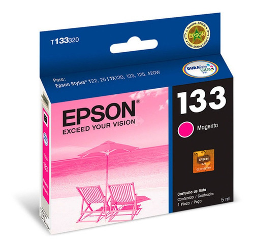 Cartucho Epson T133 Magenta 120 123 125 133 135 T25