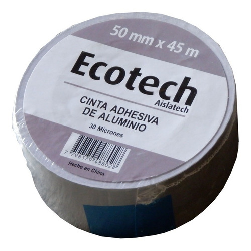 Cinta De Aluminio Puro Aislante Ecotech Autoadhesiva 5 Cm