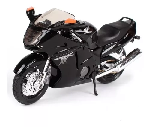 Miniatura Moto Corrida Honda CBR 1100XX Preta Metal Top Nova