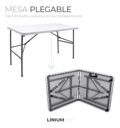 Mesa Linium Plegable Tipo Portafolio 1.20m Color Blanco