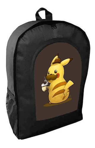 Mochila Negra Pikachu Adulto / Escolar A32