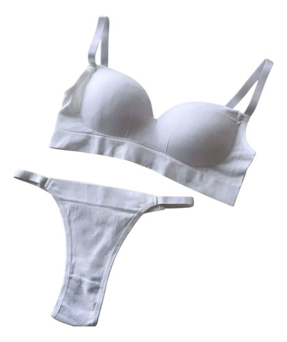 Conjunto Seamless Taza Soft B + Colaless Importados Blanco Lisa M/xl