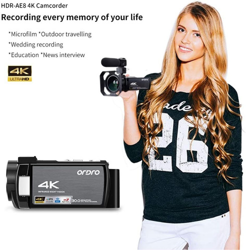 Imagen 10 de 10 de Cámara De Video Hdr-ae8 Camara 4k Wifi Digital 1080p16x