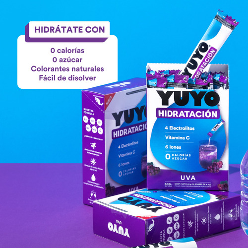 Pack 80 Unidades | Yuyo Vitaminas | Uva | Electrolitos