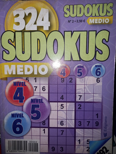 Sudokus Libro Con 324  Sudoku Nivel Medio Y 5 Libros C/100 S