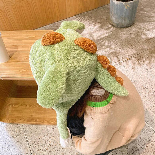 Gorro De Felpa Con Diseño De Dinosaurio Que Se Mueve, Cálido