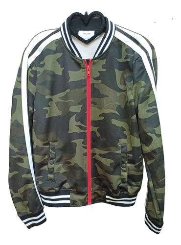 Chaqueta Bomber, Genderless, Diseño Camuflaje, Talla M/l