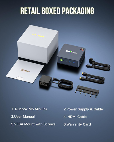 Mini Pc Gmktec M5 Pro Ryzen 7 5700u 32gb Ddr4 1tb Ssd -gris