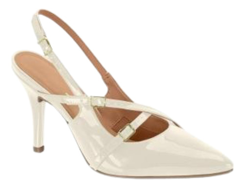 Scarpin Slingback Feminino Vizzano Salto Alto Fino Fivelas