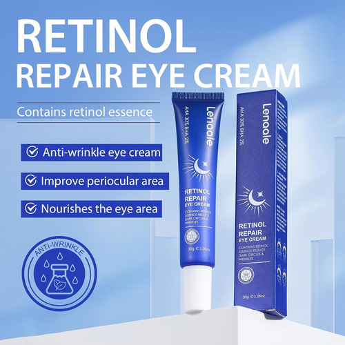 Crema De Ojos Lenaale Con Retinol Y Aha 30%, Antiarrugas Todo Tipo De Piel Noche