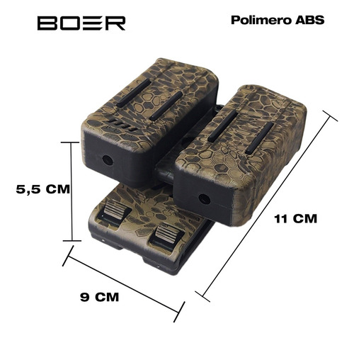 Imagen 6 de 10 de Funda Pistolera Polímero Porta Cargador Doble Porta Esposas