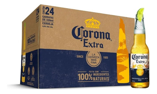 Pack 24un Cerveja Corona Extra Long Neck 330ml