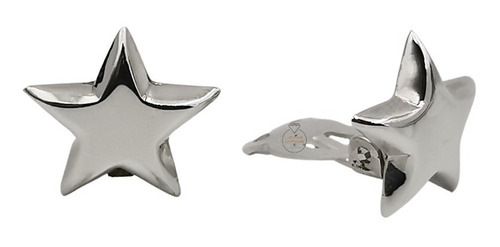 Aros Clip Click Estrella Plata Fina 925 Mujer Elegante Mama