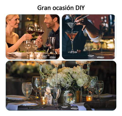 10 Acrílico Numero De Mesa Con Base Sublimable 14.5×9.5cm