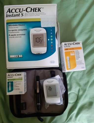 Imagen 4 de 5 de Glucometro Accu Chek Instant S + 50 Tiras Reactivas + Lancet