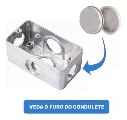 Kit 6 Tampão 3/4 Pvc Condulete Multiplo Aluminio
