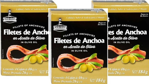 3 Pack Filetes De Anchoas 4 Cajas 46 G C/u